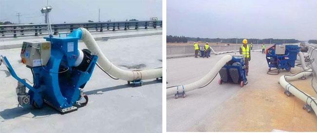 橋面拋丸機的樣機及施工現(xiàn)場 橋面拋丸機的樣機及施工現(xiàn)場